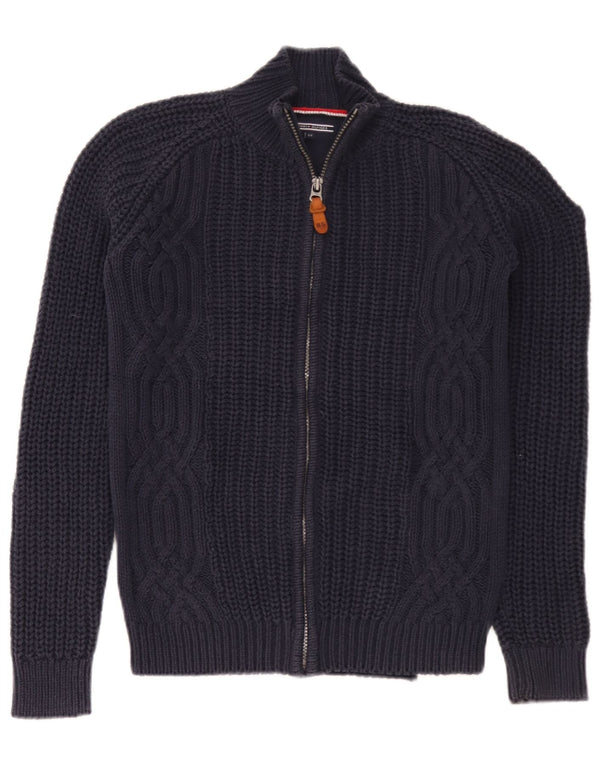 Tommy Hilfiger Boys Cardigan Sweater 13-14 Years Navy Blue Cotton