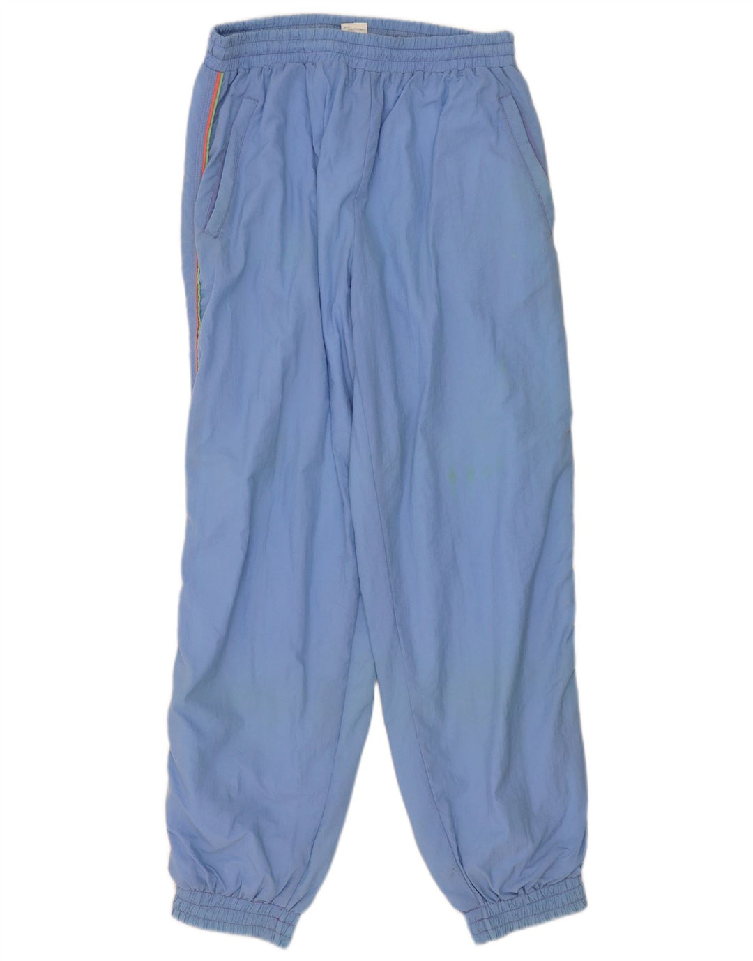 Vintage Mens Tracksuit Trousers Joggers Large  Blue Striped Polyamide