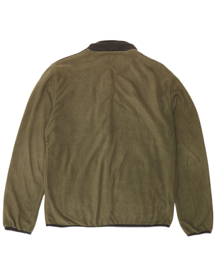 Jack & Jones Mens Fleece Jacket UK 40 Large Green Colourblock