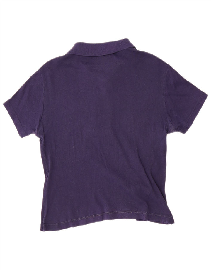 Lacoste Womens Crop Polo Shirt Size 44 Large Navy Blue