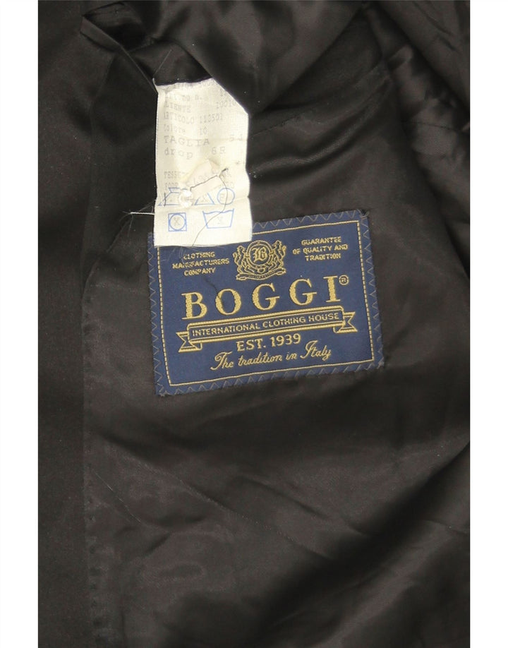 Boggi Mens 1 Button Blazer Jacket IT 54 2XL Black