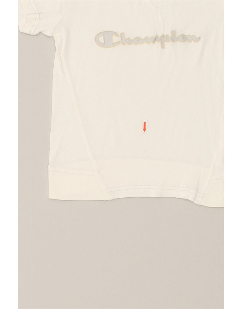 CHAMPION Girls Graphic T-Shirt Top 3-4 Years 2XS White Cotton | Vintage Champion | Thrift | Second-Hand Champion | Used Clothing | Messina Hembry 