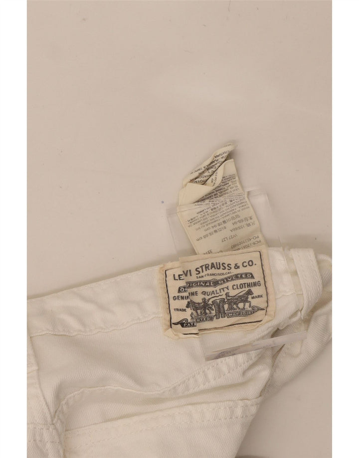 LEVI'S Womens Ribcage Straight Jeans W27 L27 White Cotton Vintage Levi's and Second-Hand Levi's from Messina Hembry 