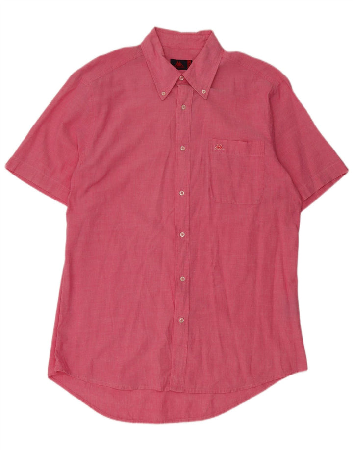 Kappa Mens Short Sleeve Shirt Large Pink Cotton