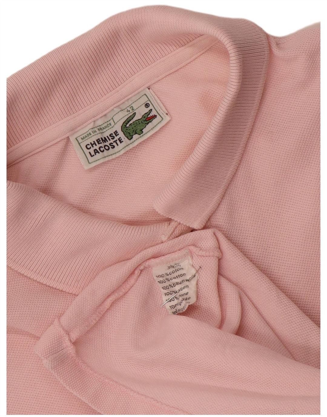 Lacoste Womens Polo Shirt Size 42 Large Pink Cotton