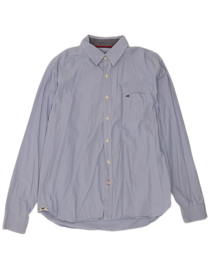 Mistral Mens Shirt XL Blue Pinstripe Cotton