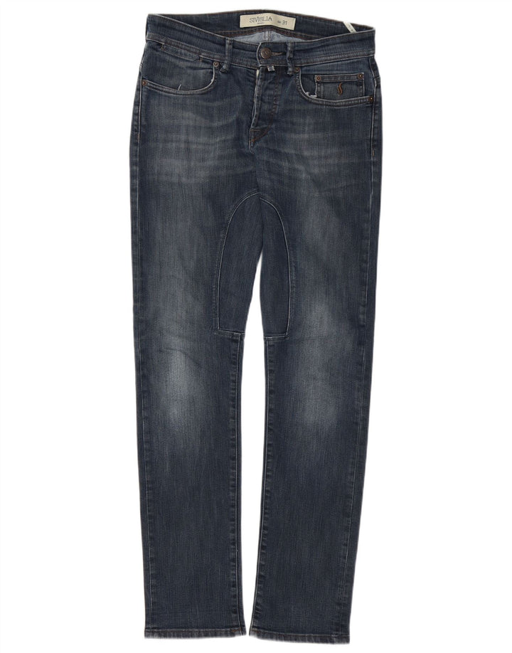 SIVIGLIA Mens Slim Jeans W31 L32 Navy Blue Cotton