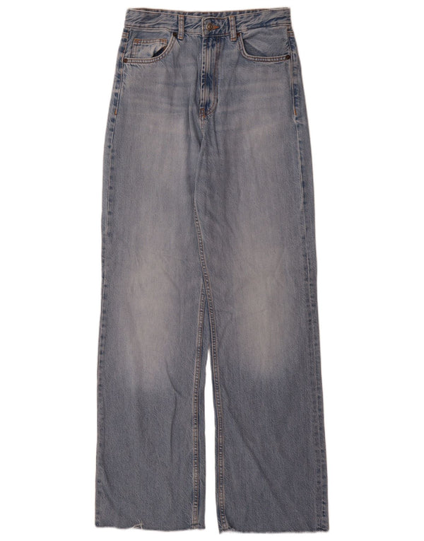 Zara Womens High Rise Straight Jeans EU 38 Small W28 L34 Blue Cotton