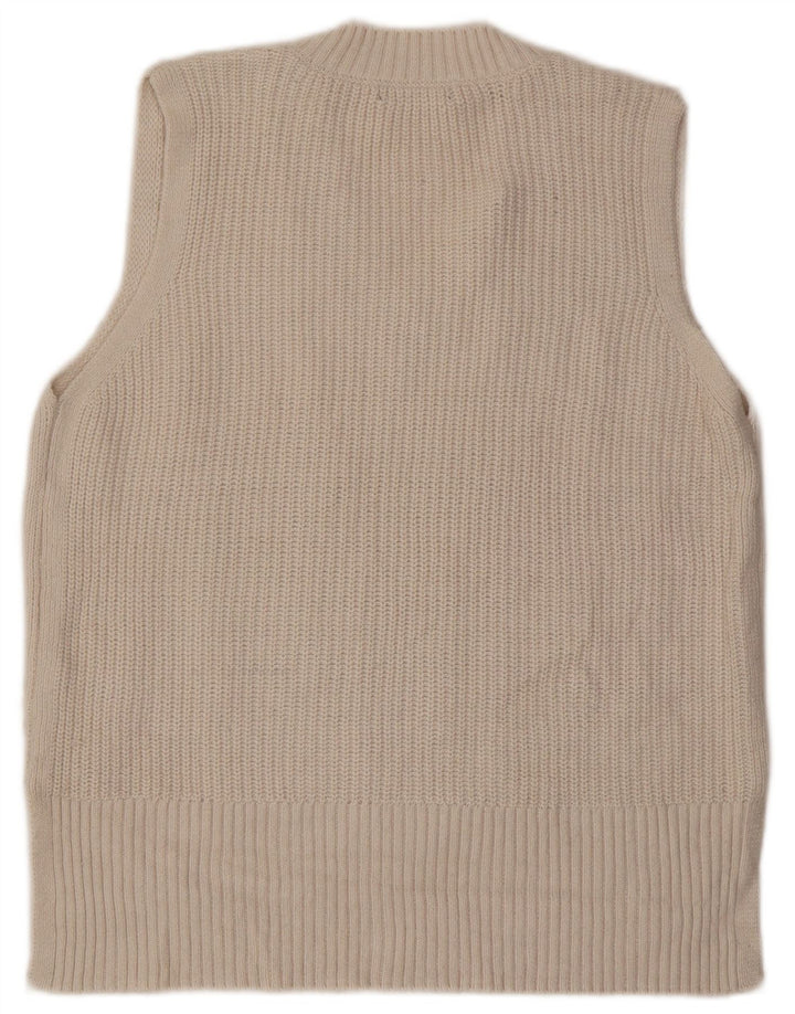 Marks & Spencer Womens Vest Tank Top UK 16 Large Off White Polyester
