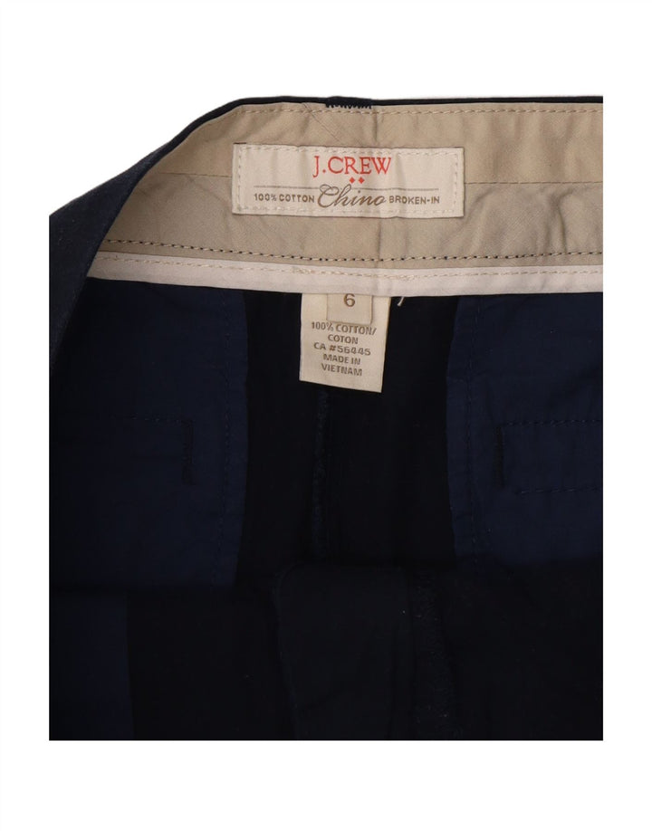 J. CREW Womens Broken In Chino Shorts US 6 Medium W32 Navy Blue Cotton