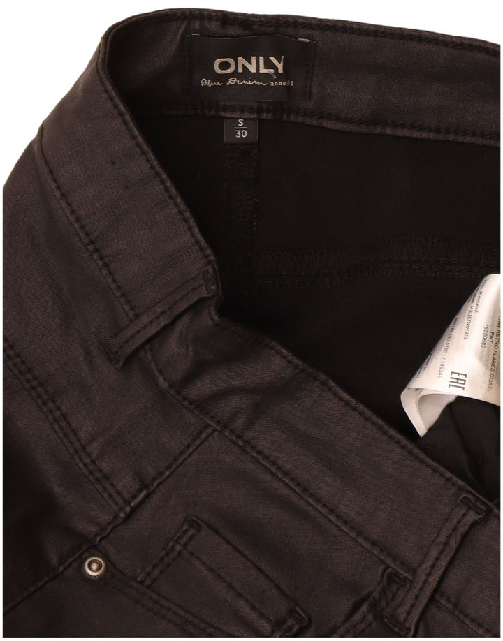 Only Womens Flare Casual Trousers Small W26 L30 Black Viscose
