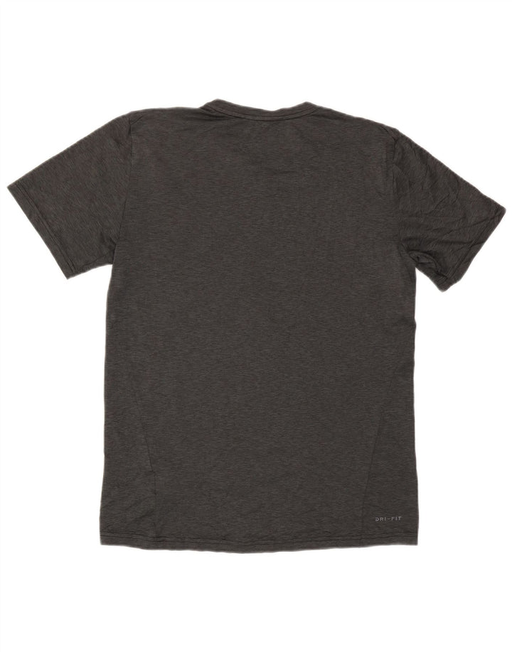 Nike Mens Dri Fit T-Shirt Top Medium Grey Flecked Polyester