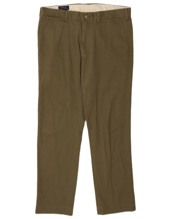 Polo Ralph Lauren Mens Slim Fit Chino Trousers W34 L30 Khaki Cotton