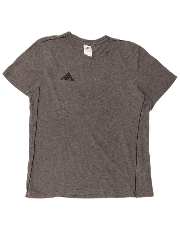 ADIDAS Mens T-Shirt Top Medium Grey Cotton