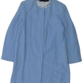 Zara Womens Overcoat UK 12 Medium Blue Cotton