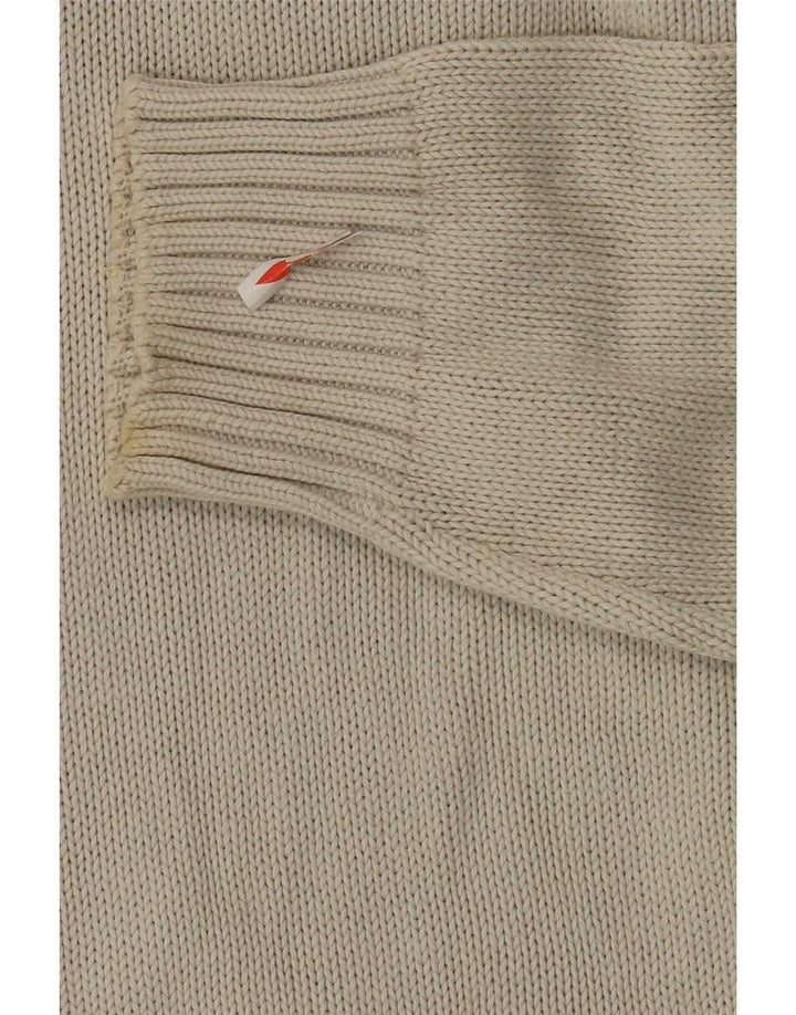 Murphy & Nye Mens Zip Neck Jumper Sweater Medium Beige Cotton