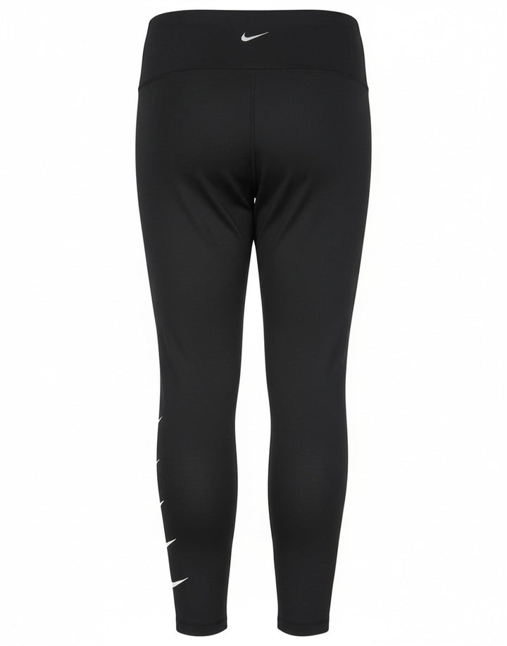 Nike Womens Dri Fit Graphic Leggings UK 10 Small  Black Polyester