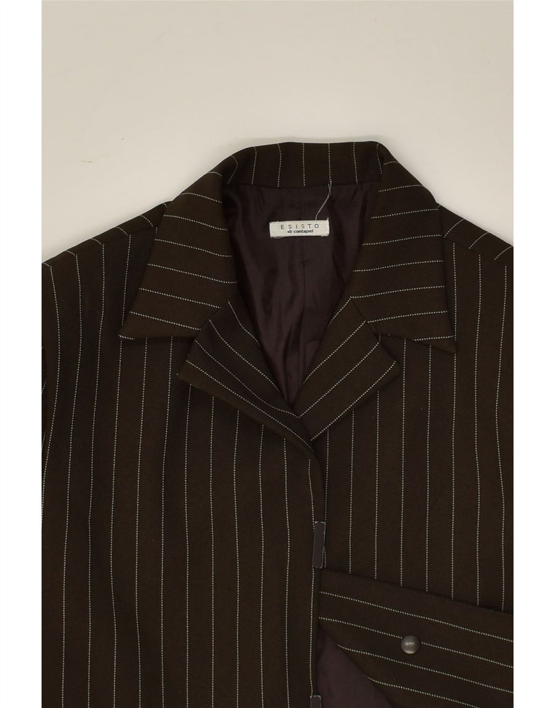 CONBIPEL Womens Esisto 3 Button Blazer Jacket IT 44 Medium Brown Pinstripe | Vintage Conbipel | Thrift | Second-Hand Conbipel | Used Clothing | Messina Hembry 