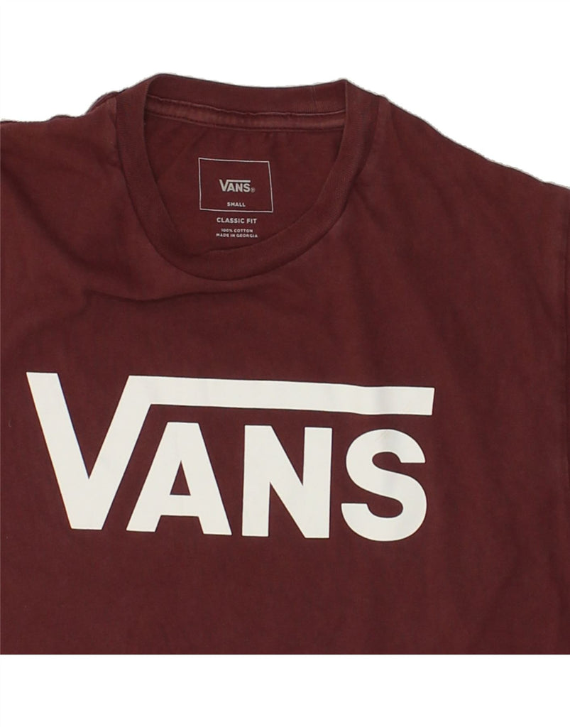 VANS Mens Classic Fit Graphic T-Shirt Top Small Burgundy Cotton | Vintage Vans | Thrift | Second-Hand Vans | Used Clothing | Messina Hembry 