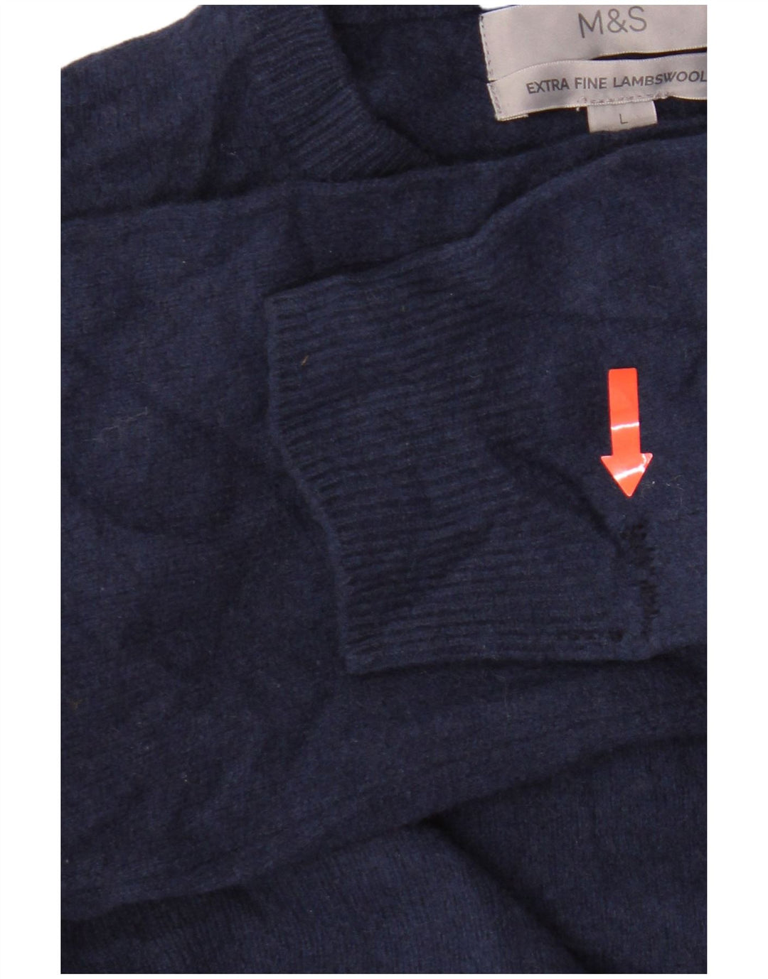 Marks & Spencer Womens Crew Neck Jumper Sweater UK 16 Large Blue Lambswool