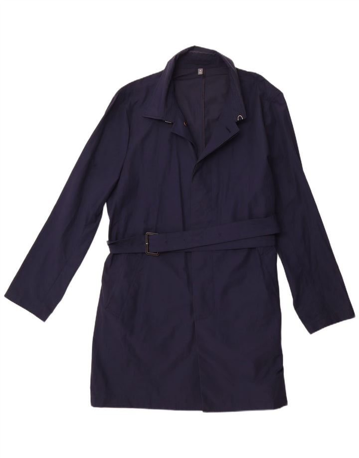 BONOBOS Womens Trench Coat UK 18 XL Navy Blue Cotton