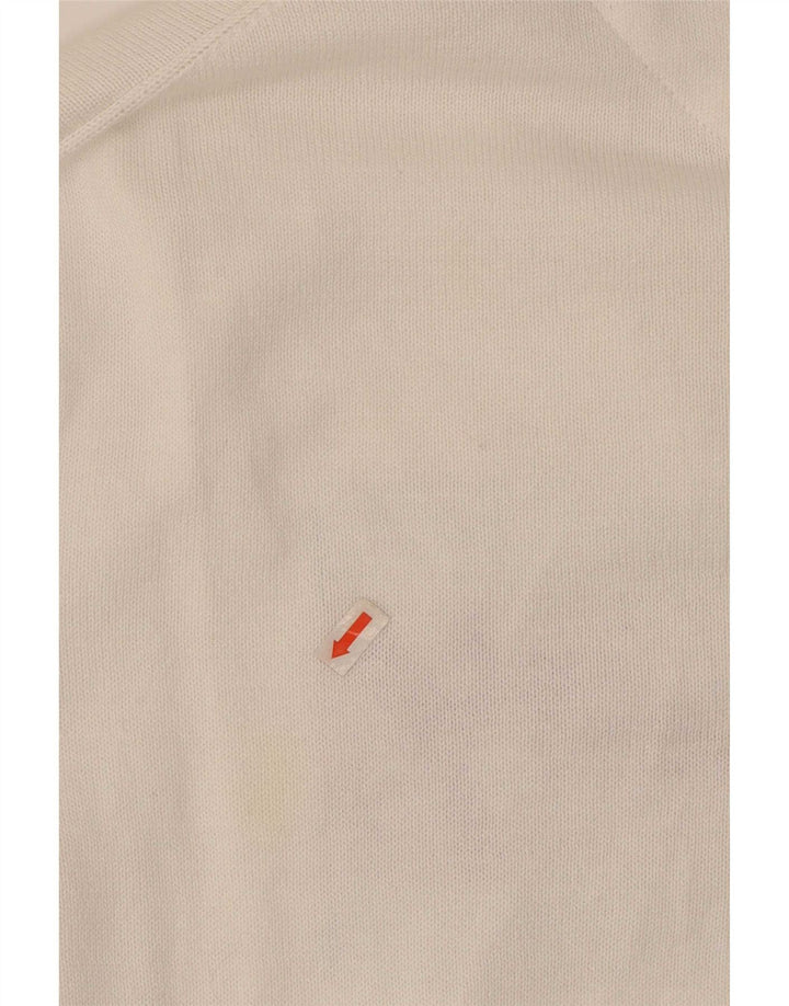 Tommy Hilfiger Mens Graphic Crew Neck Jumper Sweater Small White Cotton