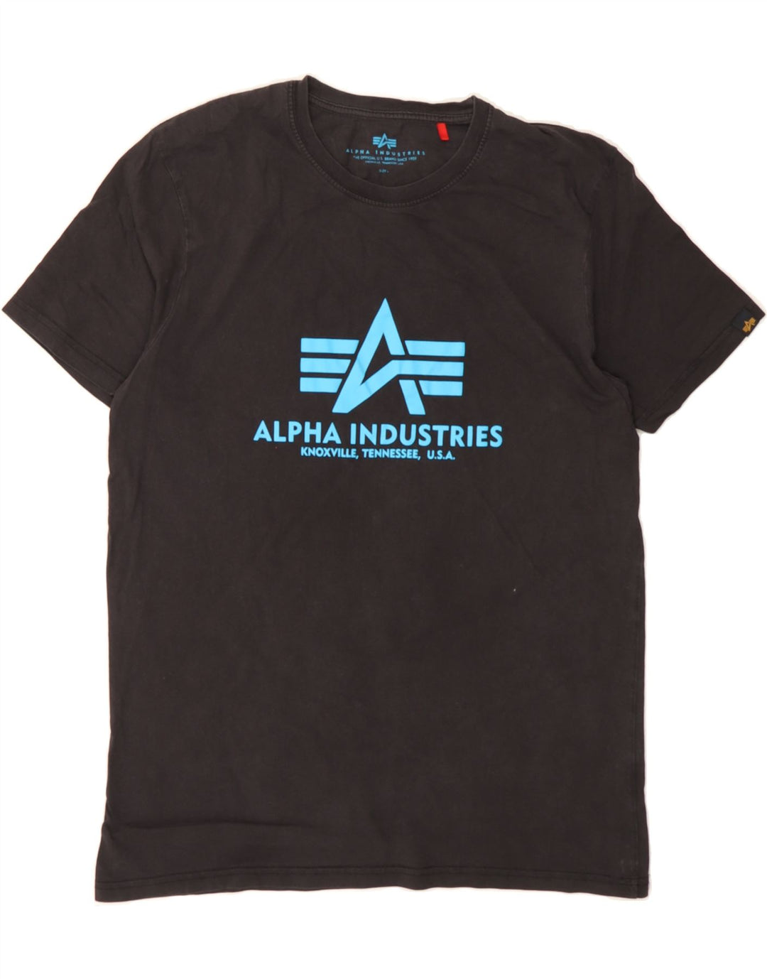 ALPHA INDUSTRIES Womens Graphic T-Shirt Top UK 14 Large Black Vintage Alpha Industries and Second-Hand Alpha Industries from Messina Hembry 