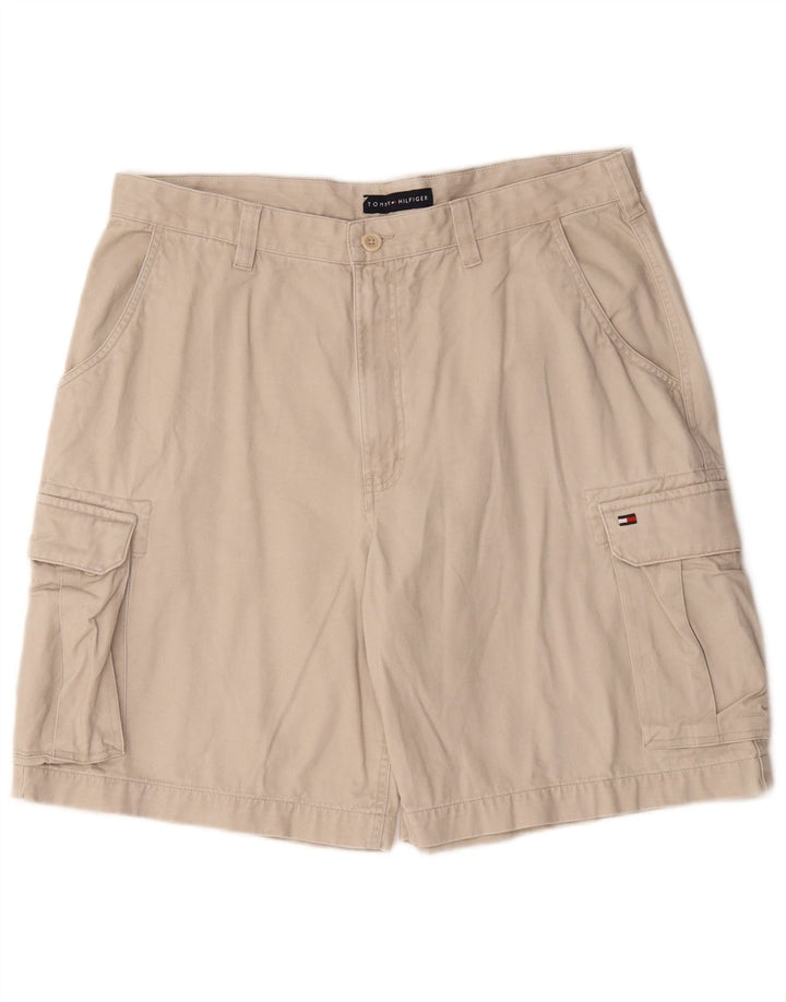 Tommy Hilfiger Mens Cargo Shorts  W36 Large Beige Cotton