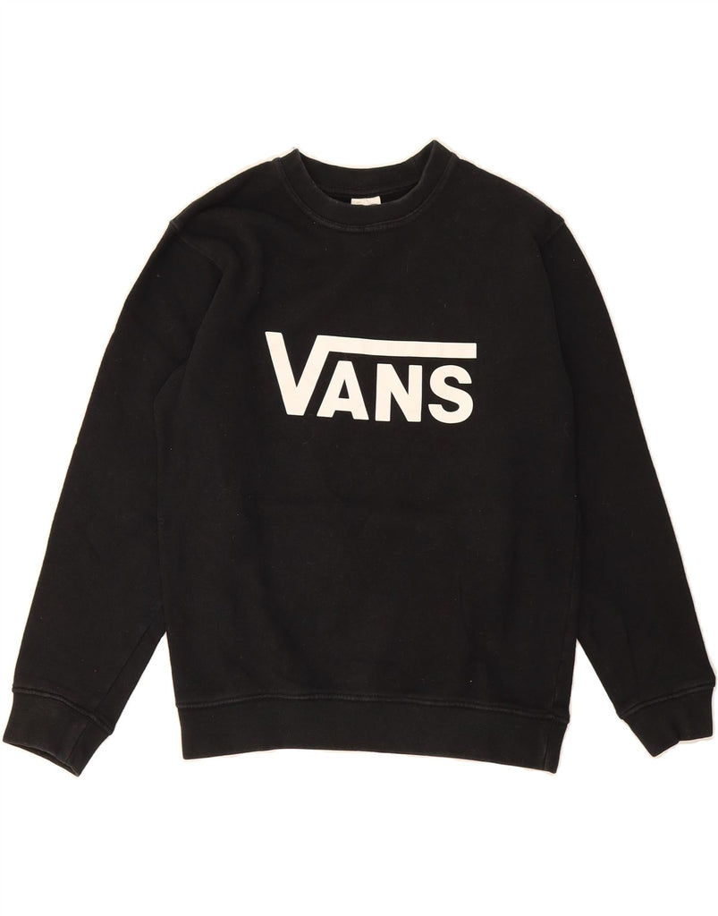 VANS Womens Graphic Sweatshirt Jumper UK 6 XS Black Cotton Vintage Vans and Second-Hand Vans from Messina Hembry 