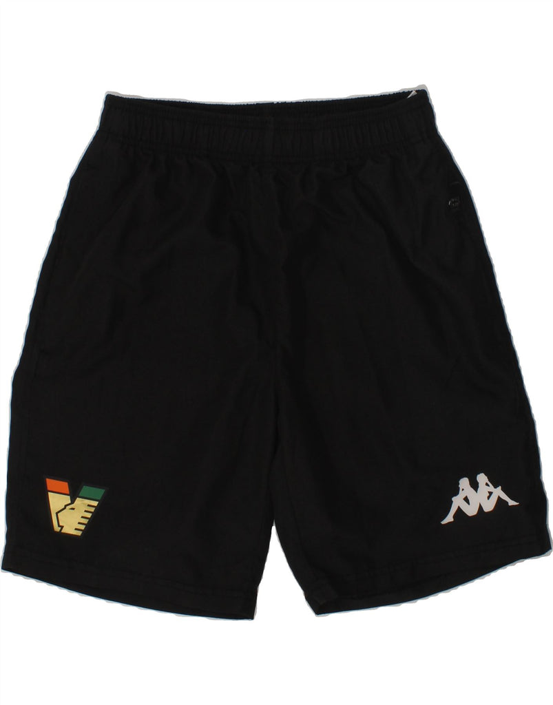 KAPPA Boys Graphic Sport Shorts 13-14 Years Black Polyester | Vintage Kappa | Thrift | Second-Hand Kappa | Used Clothing | Messina Hembry 