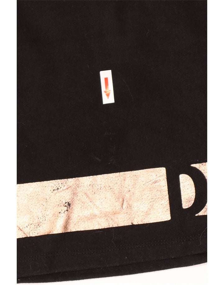 Dkny Womens Oversized Crop Sweatshirt Jumper UK 10 Small Black Colourblock