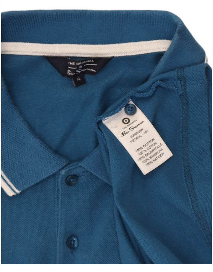 Ben Sherman Mens Polo Shirt XL Blue Cotton