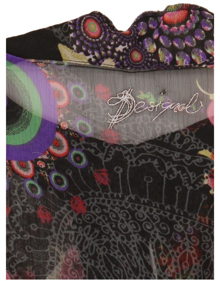 Desigual Womens See Through Blouse Top UK 12 Medium Multicoloured Floral