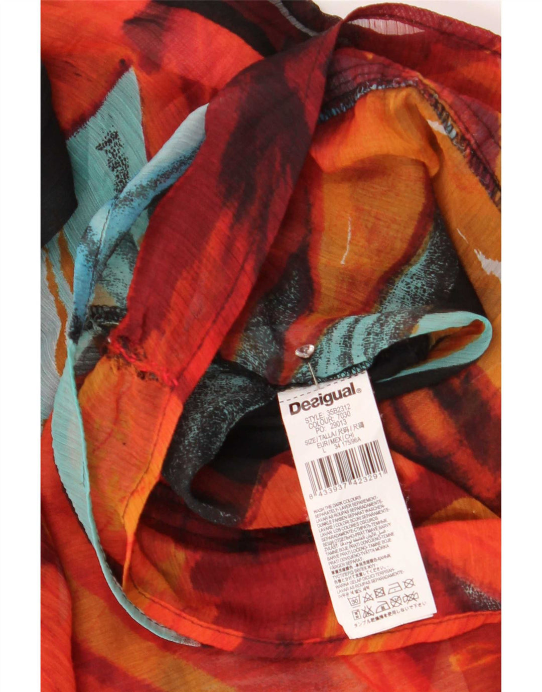 Desigual Womens Front Tie Blouse Top UK 14 Large Multicoloured Floral