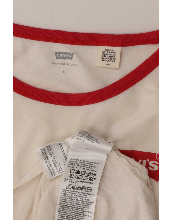 Levi's Womens T-Shirt Top UK 16 Large White Cotton