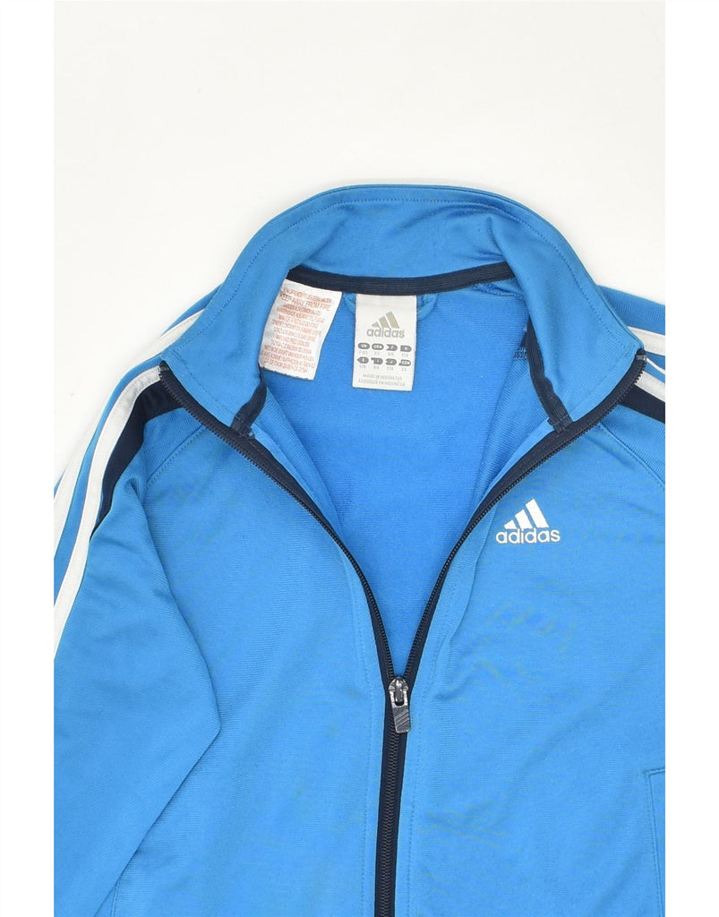 ADIDAS Boys Tracksuit Top Jacket 7-8 Years Blue Colourblock Polyester | Vintage Adidas | Thrift | Second-Hand Adidas | Used Clothing | Messina Hembry 