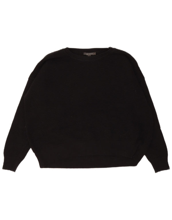 French Connection Womens Crop Boat Neck Jumper Sweater UK 10 Small Black