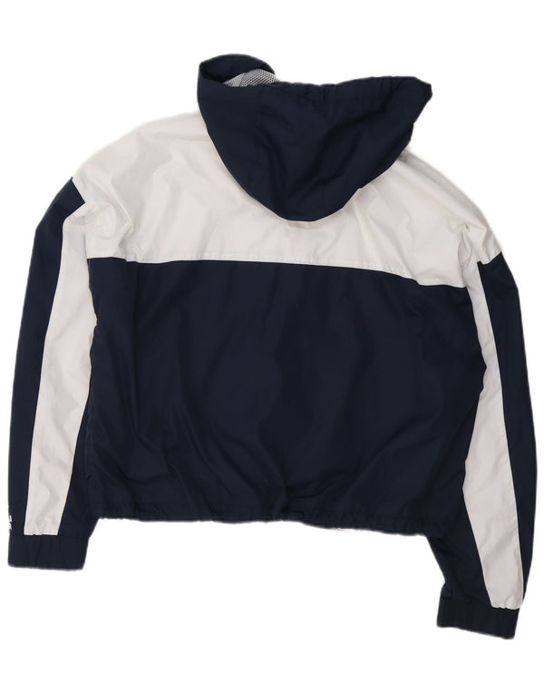 Hollister Womens Oversized Rain Jacket UK 14 Medium Navy Blue Colourblock