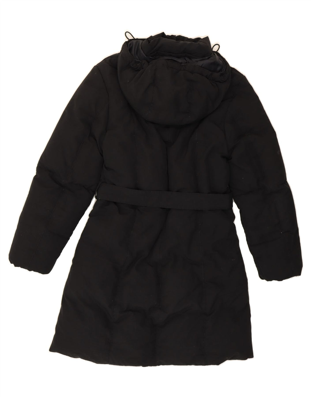 SISLEY Womens Hooded Padded Coat UK 10 Small Black Polyester Vintage Sisley and Second-Hand Sisley from Messina Hembry 