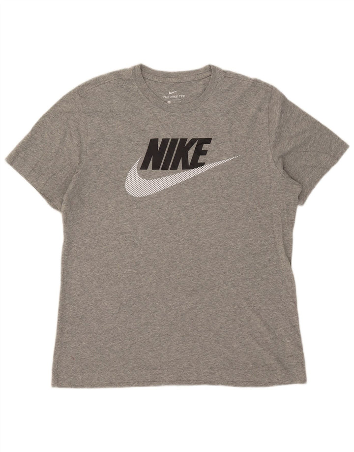 Nike Mens Graphic T-Shirt Top Medium Grey Cotton