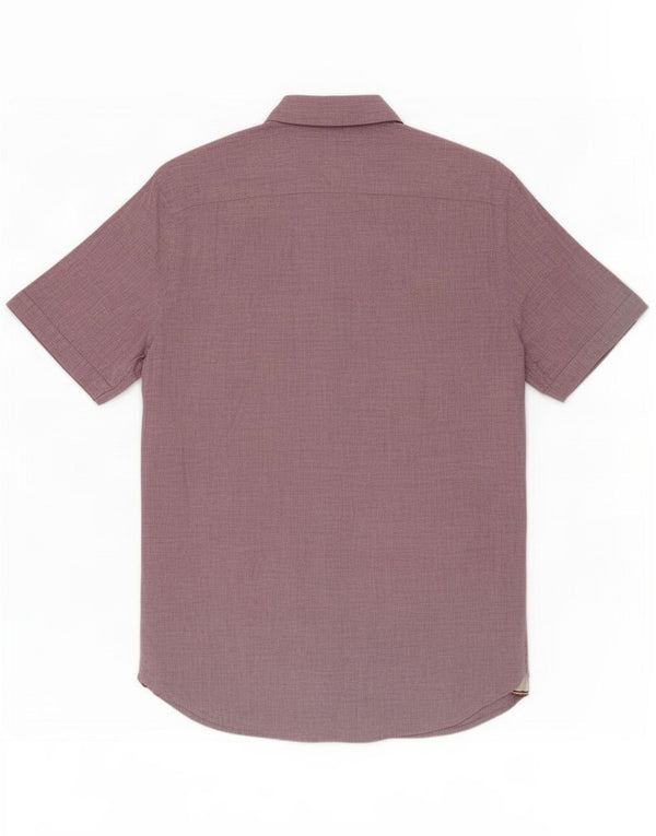 Tommy Hilfiger Mens Short Sleeve Regular Fit Shirt Small Pink Linen
