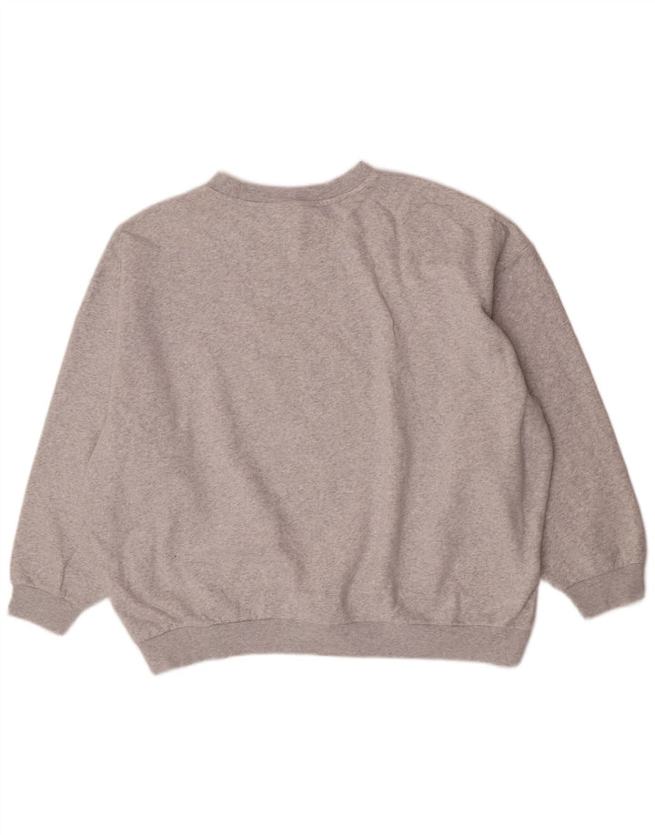 Adidas Womens Oversized Sweatshirt Jumper UK 14 Large Grey Cotton