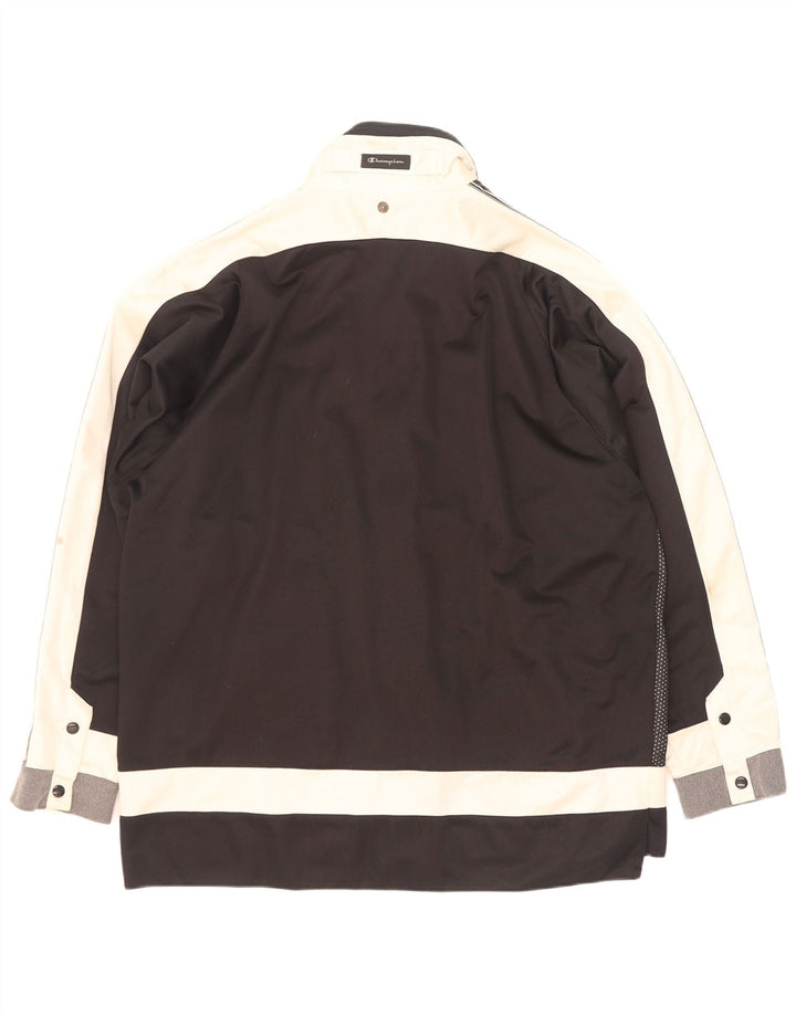 Champion Mens Graphic Tracksuit Top Jacket Large Black Colourblock