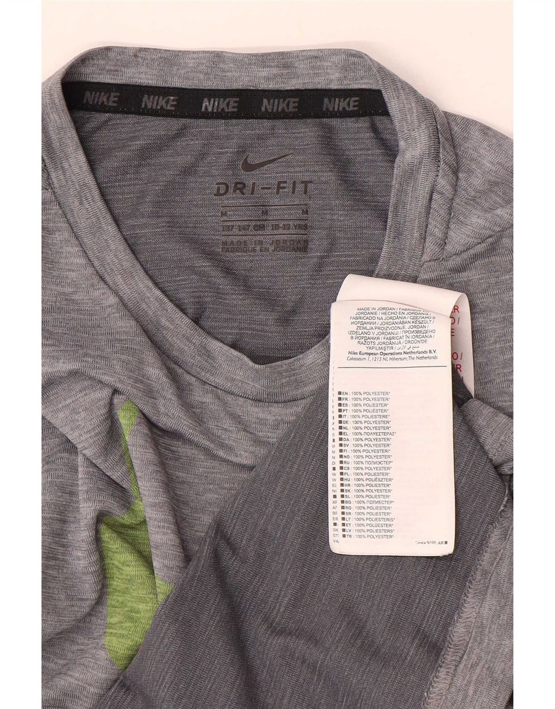 Nike Boys Dri Fit Graphic T-Shirt Top 10-11 Years Medium Grey Polyester