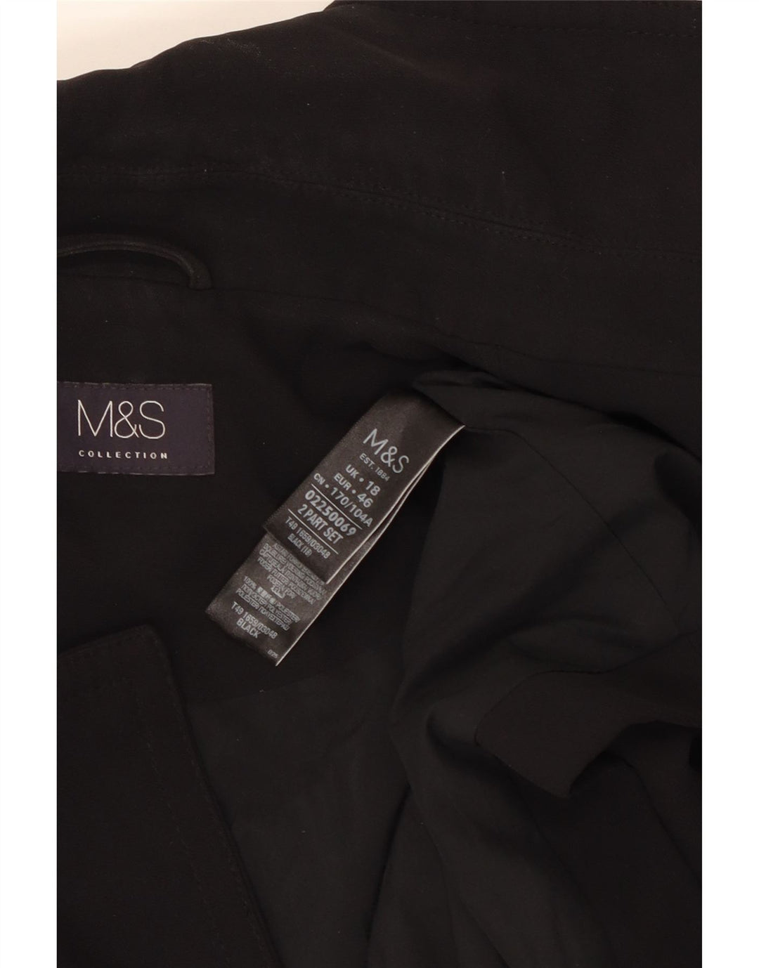 Marks & Spencer Womens Longline Sleeveless Blazer Jacket UK 18 XL Black