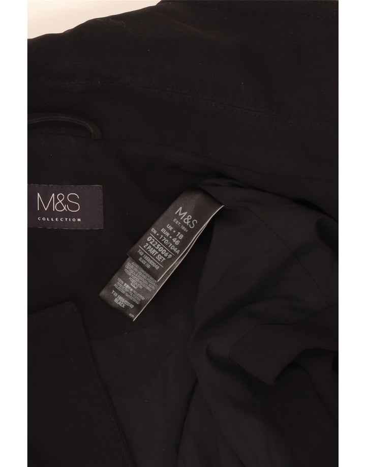 Marks & Spencer Womens Longline Sleeveless Blazer Jacket UK 18 XL Black