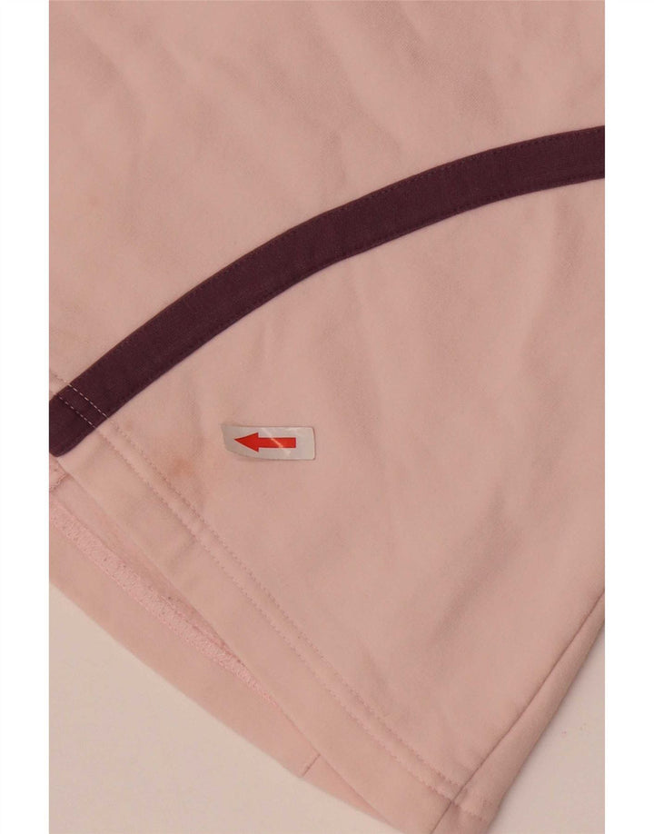 Asics Womens Tracksuit Top Jacket UK 12 Medium Pink Colourblock Cotton