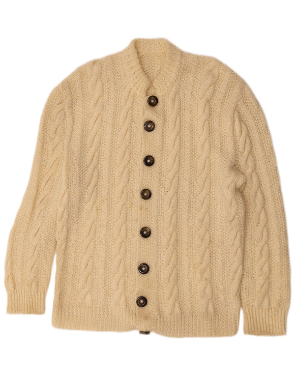 Vintage Mens Cardigan Sweater Small Off White