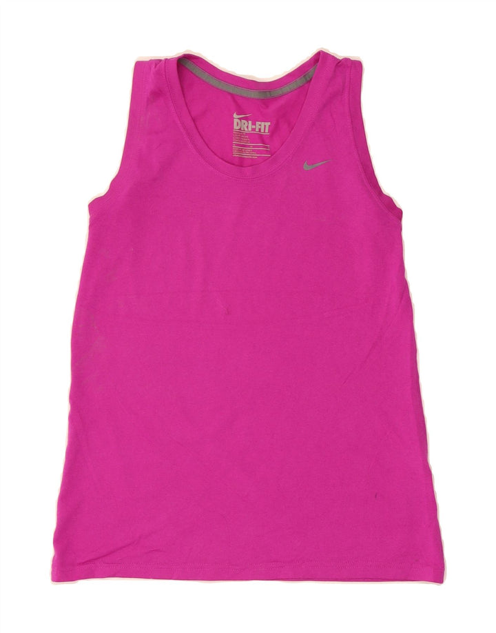 NIKE Womens Dri Fit Regular Fit Vest Top UK 12 Medium Pink Polyester Vintage Nike and Second-Hand Nike from Messina Hembry 