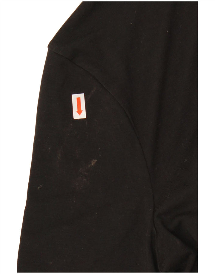 Tommy Hilfiger Womens Graphic Top Long Sleeve UK 14 Medium Black Polyester